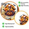Waterproof Holiday Glass Stickers Halloween Static Window Clings Watercolor Pumpkin Ghost Skull Decals No Spooky Decals for Party Glue Living