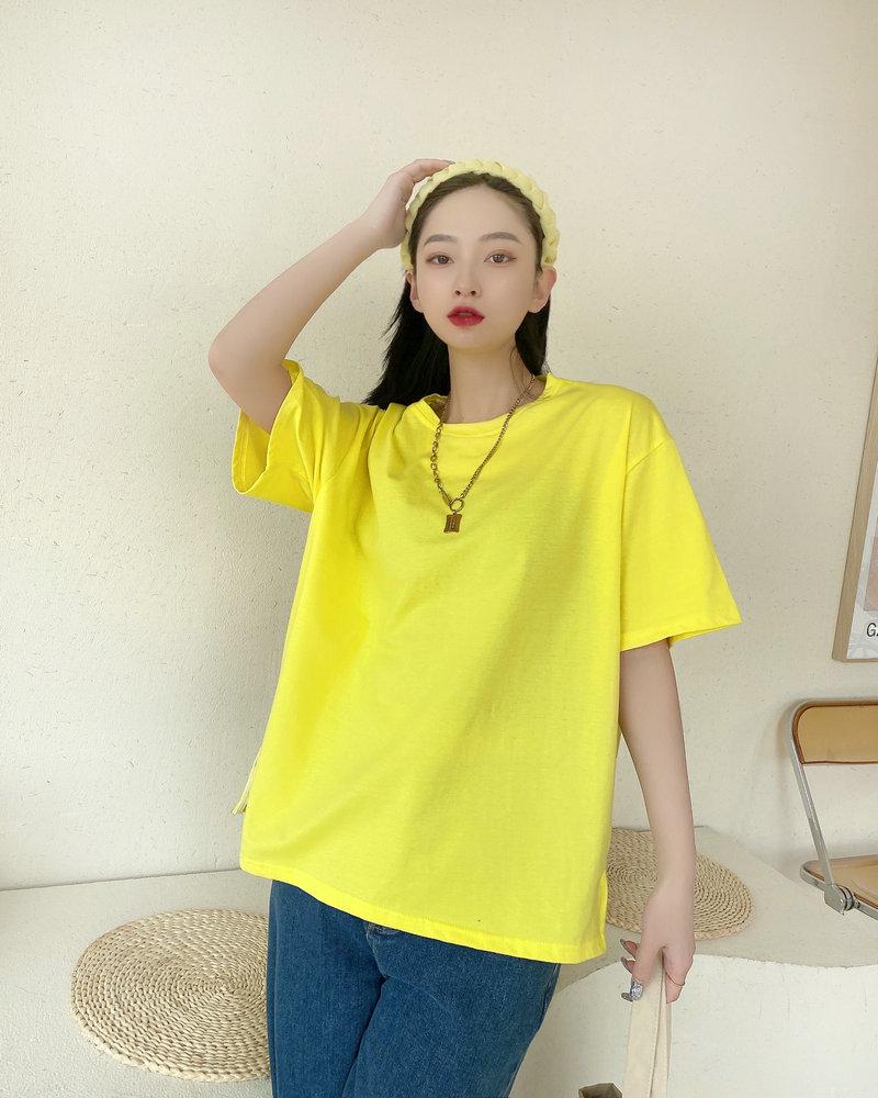 2022 European Style Women's Plus Size Casual Solid Color Short-Sleeve Summer T-Shirt
