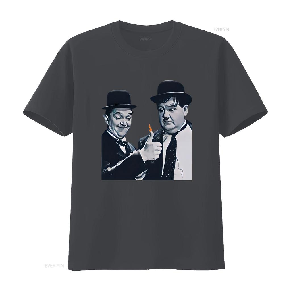 Oliver Hardy Stan Laurel Vintage Film inspired Design T shirt Retro Style for Classic Movie Fans vintage Washed Soft