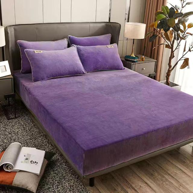 

Зимняя плюшевая простыня, однотонная фланелевая простыня на резинке, защитный чехол для матраса, бархатное покрывало, наматрасник 250cm*250cm оранжевый