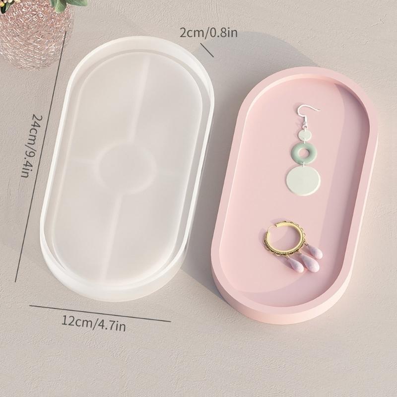 Epoxy Resin Mold Oval Plate Dish Cup Mat Silicone Mould DIY Crafts Decors Mold