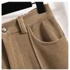 Dimanaf 2025 Autumn Plus Size Corduroy Trousers New Women Clothing Fashion Loose Pleated Vintage Pants