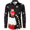 T-shirt Graphique Style Noël Père Noël Pour Hommes Décontracté Vintage Impression 3D Manches Longues Vêtements Vacances