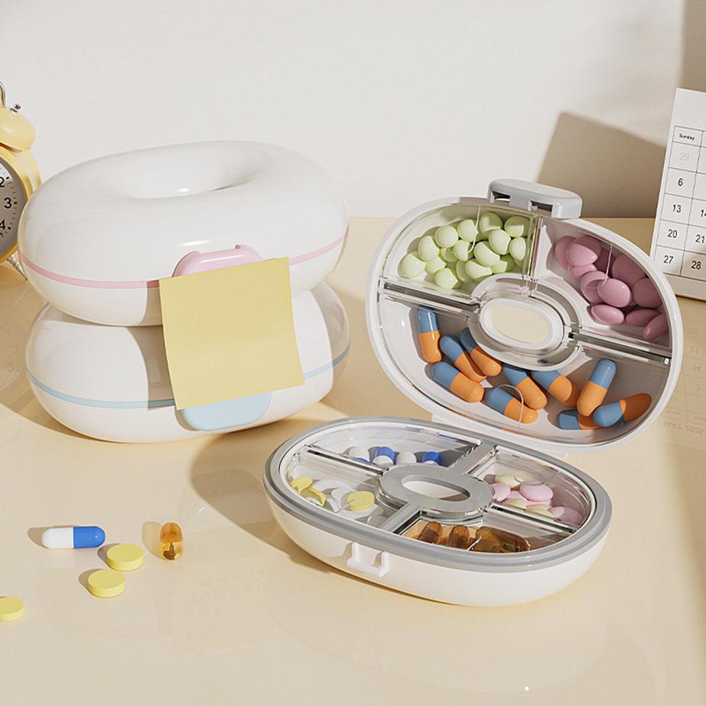 7Grid Organizer Container For Tablets Travel Pill Box With Seal Ring Small Box For Tablets Moisture-Proof Container For Medicine