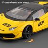 1:18 Lambor SVJ63 LP770 Alloy Models Diecast Car Toys Doors Opened Front Wheel Steering Sound Light Pull Back Sportscar Ornament