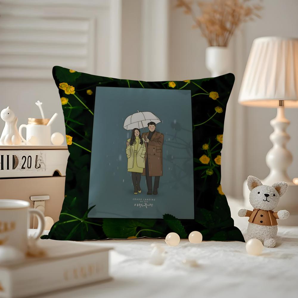 

Crash Landing On You KDrama Cushion Cover Pattern Printed Pillowcase For Living Room Sofa Cushion Cover & Bedroom Decor 12x12Inch