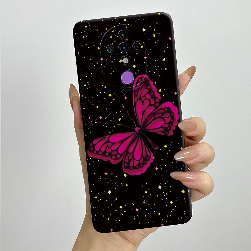 For Tecno Spark 6 KE7 Case Spark6 Silicone TPU Soft Phone Casing Sweet Painted Printed Shockproof Protective Back Cover