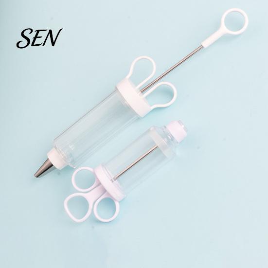 Handheld Cream Dispenser Cake Decorating Kit, Cupcake Icing Piping Tool with 6 Stainless Steel Nozzles, Clear Home Baking Equipment Set for