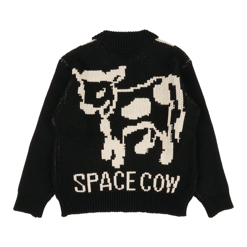 Ialtial Space Cow Cowichan Knit Jacket Black