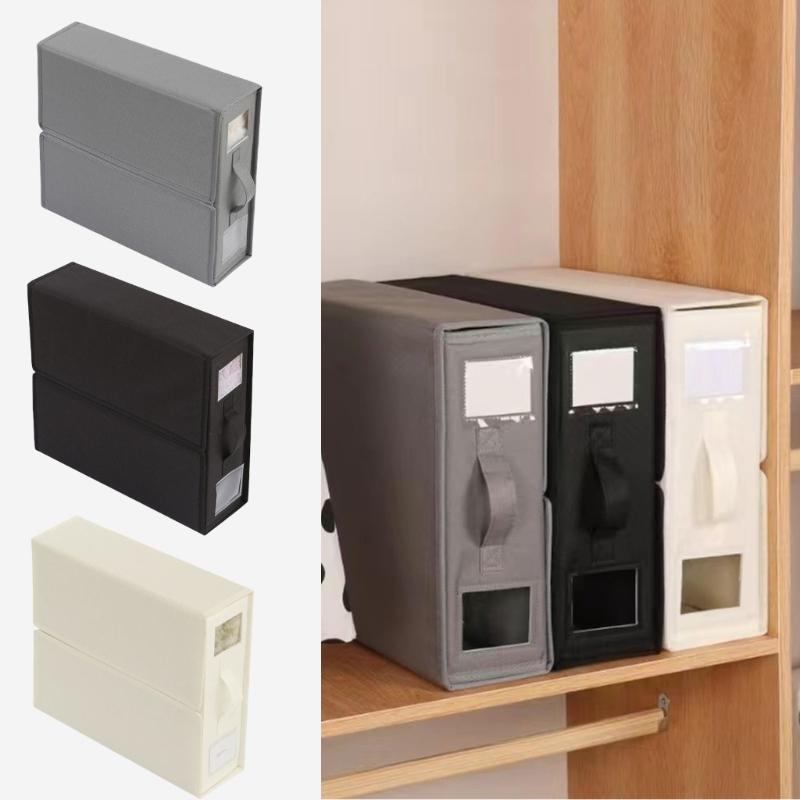 Set of 2 Large Capacity Bedding Storage Cubes Closet Organizers for Sheets Duvets and Blanket Holder with Clear Window