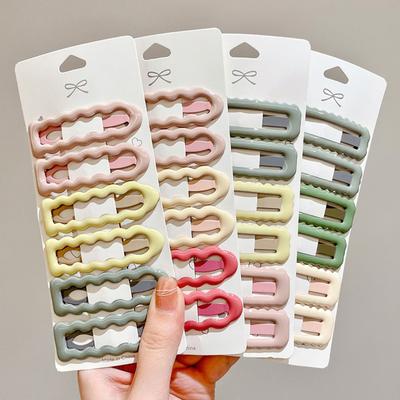 6 Stück Macaron Haarspange für Damen Süße Dopamin BB Clips INS Stil Gewellter Entenschnabel Clip Mädchen Alltag Mode Haaraccessoires