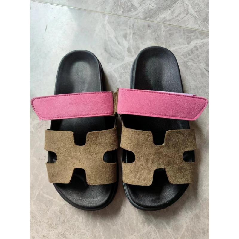 Sandales à semelles épaisses, fermeture Velcro grande taille, couleurs contrastées, adaptées aux chaussures décontractées pour femmes, polyvalentes et polyvalentes