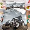 Tractor Bedding Set With Pillow Cover 75X50Cm, Tractor Pattern Boys Quilt Cover Set, Microfiber Comfortable Duvet Cover Set
