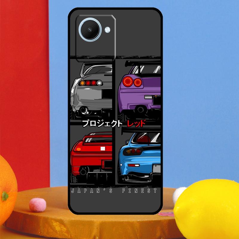 Sports Car JDM Drift For Realme GT7 Pro GT6 10 11 12 13 14 15 Pro Plus C55 C67 C63 C61 C53 C35 C65 C75 C71 Case