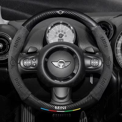 3D Embossing Car Logo Steering Wheel Cover For Mini F54 F55 F56 F57 R55 R56 R57 R58 R59 R60 F60 Cooper Countryman Clubman JCW