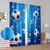 Flat Printing Curtains Soccer Stars Blue Fabric Without Electricity Holiday Decorations Use Door Wall Yard Curtain Set Of 2 Made Polyester Washable