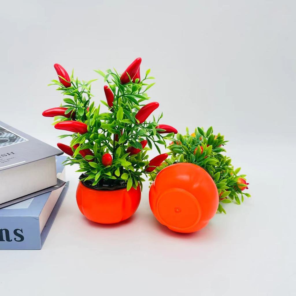 Fake Realistic Orange Fruit Tree Bonsai Celebration Decor Tabletop Arrangements