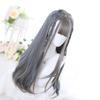 Bybrana Women's Gray Lolita Long Hair With Bangs Daily Wear Party Synthetic Hair High Temperature Wig