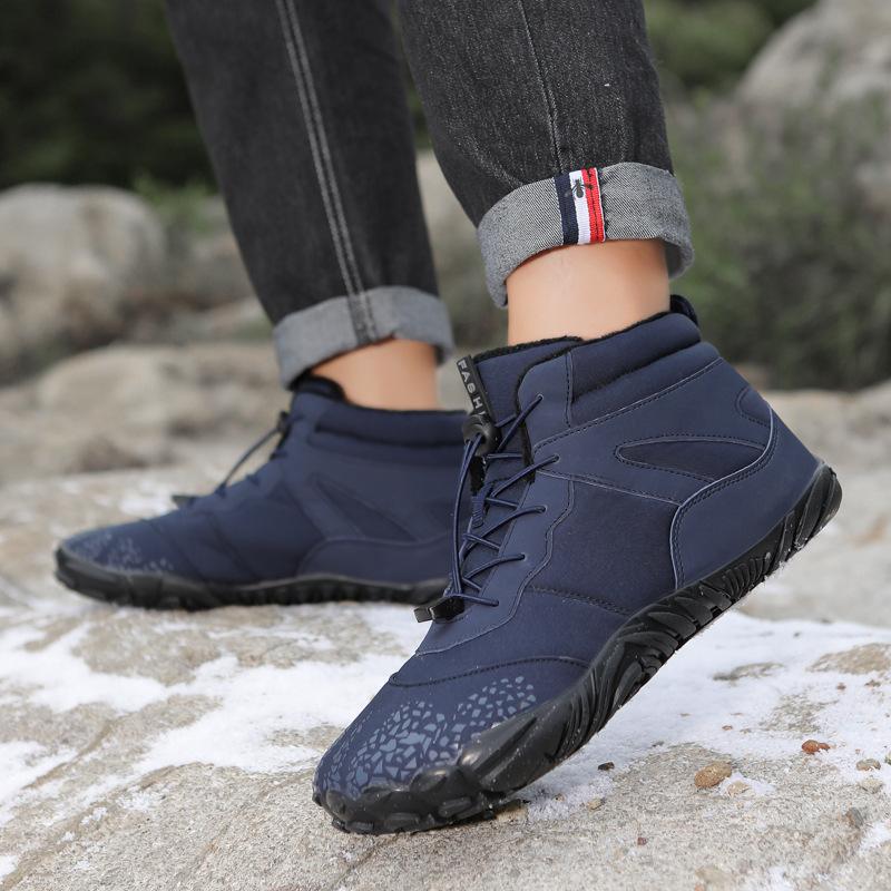Winter Plush Waterproof Cotton Shoes Five-Finger Snow Shoes Warm And Comfortable Couple High-Top Cotton Boots Casual Versatile