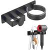 Self Adhesive Installation Blow Dryer Rack Convenient Hair Dryer Wall Shelf Aluminum Stand Holder for Bathrooms