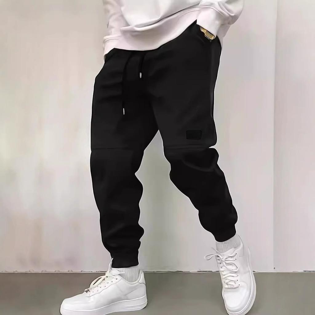Autumn New Solid Color Guard Pants High Street Fashion Brand Retro Casual Leggings Trousers for Men
