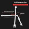 Hex Socket Collapsible Lug Wrench 17/19/21/23mm Foldable Socket Wrench  Tire Changing