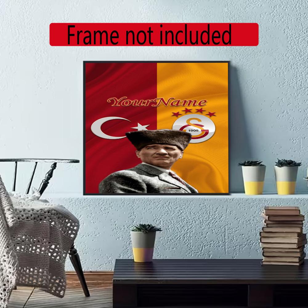 Galatasaray Customize Your Name Diamond Painting Round Diamond Diy Frameless Holiday Artwork Suitable For Home Office Wall Decoration