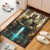 Knight holding glowing sword Print Carpet Rug for Living Room Bedroom Sofa Doormat Home Decor Non-slip Floor Mat