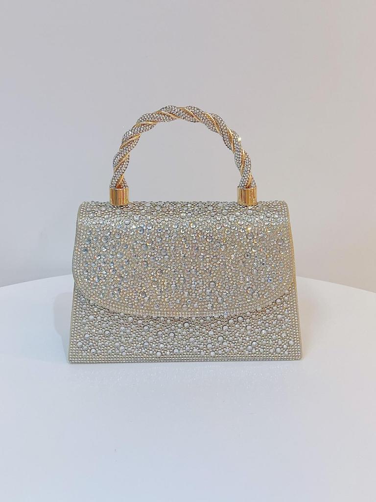 Elegant French Diamond Rhinestone Evening Handbag