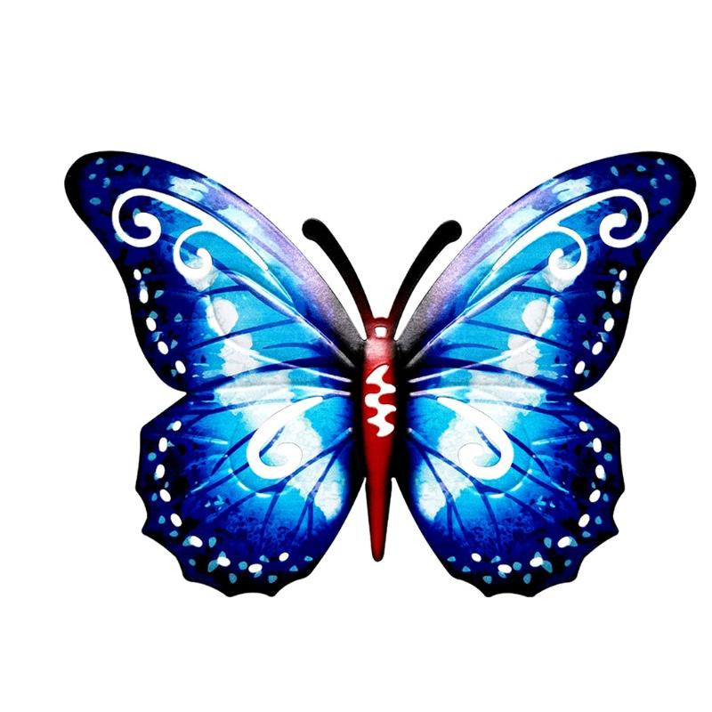 

3D для бабочки железное искусство настенное украшение красочные подвесные бабочки Home Gard X3UC синий