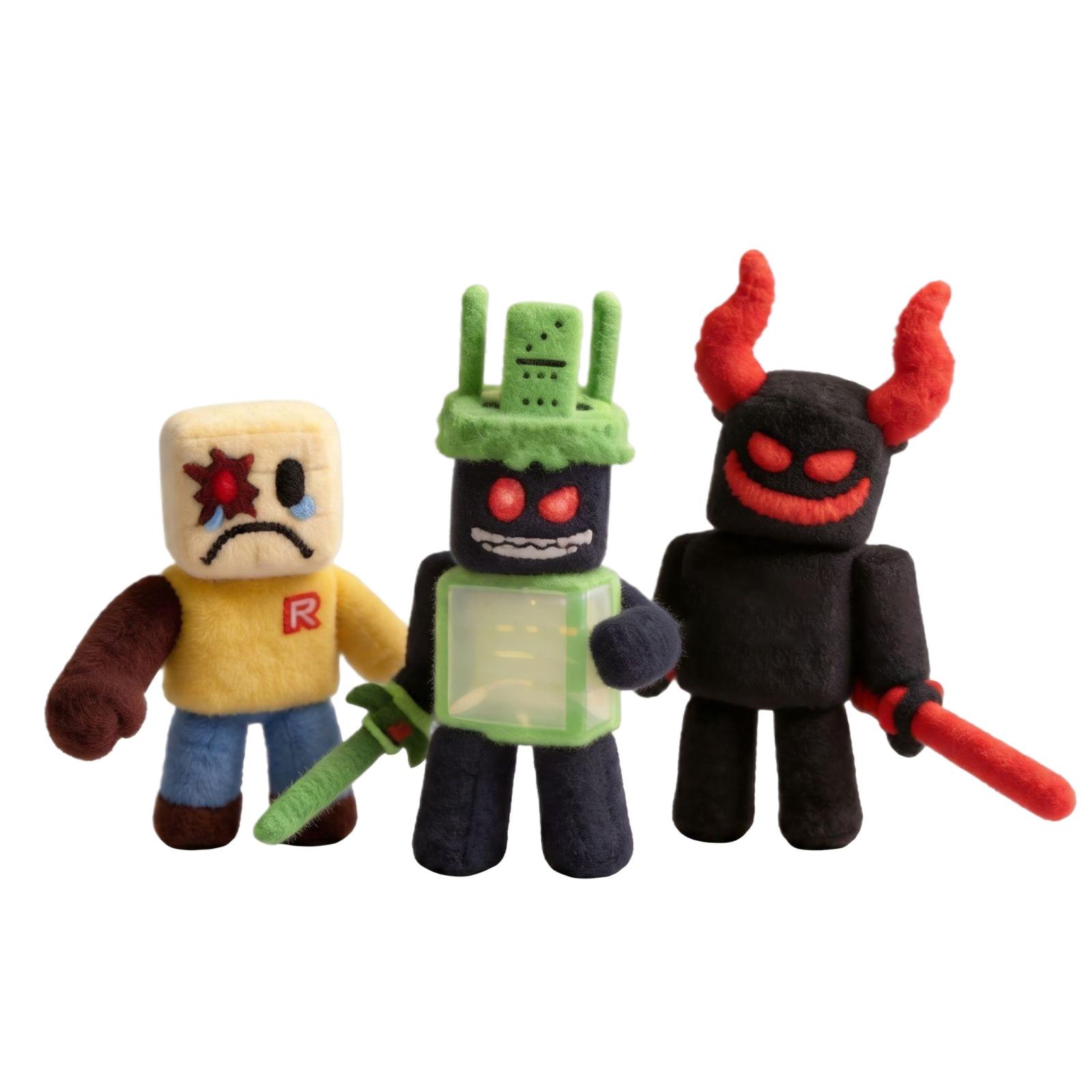 

Set of 3 Plush Stuffed Toys Soft Fabric Characters with Detailed Stitching and Accessories for Display and Collection One Size белый