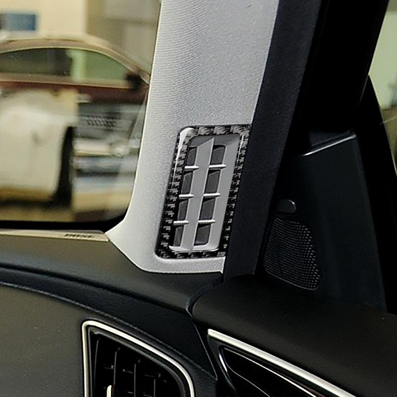 Für Infiniti Q50 Q60 2013- 2PCS Real Carbon Fiber Vordere Säule Air Vent Outlet Abdeckung Trim Auto Innen liefert Auto