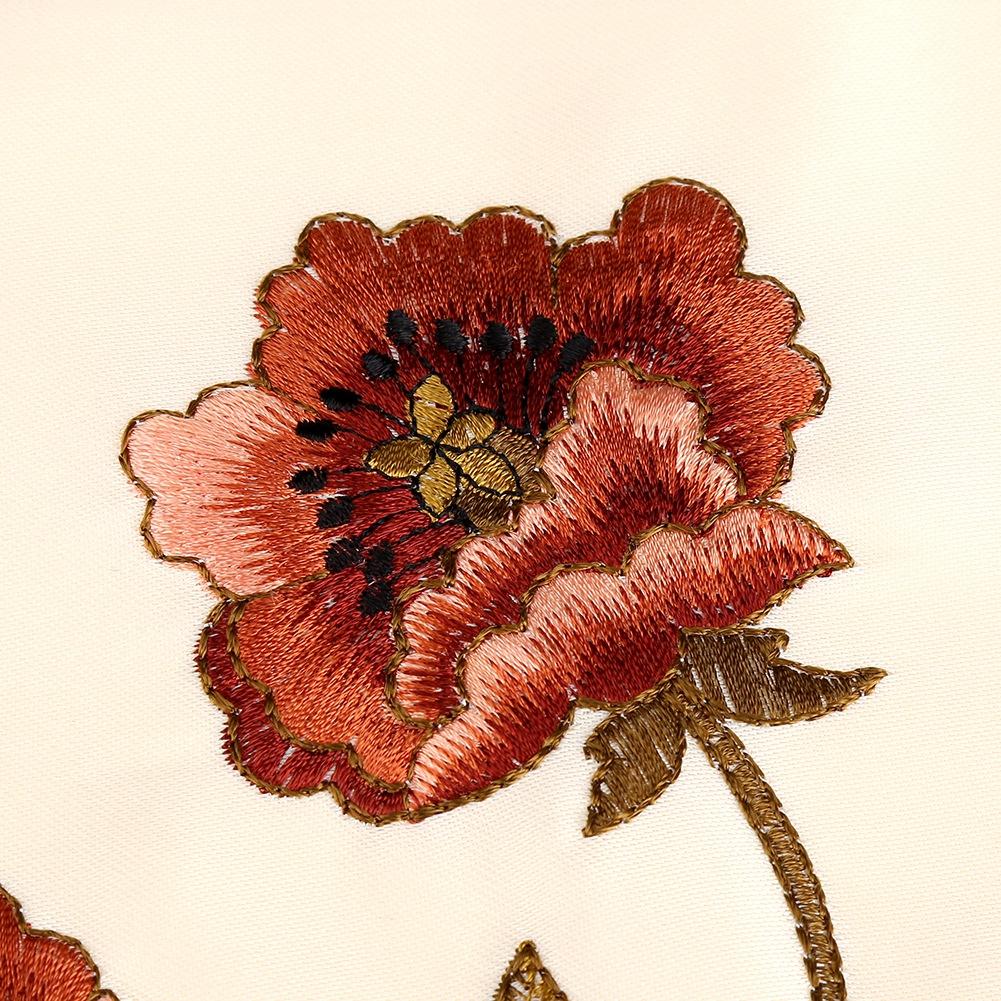 Red Floral Flower Hollow Embroidered Table Runner Tablecloth Cutwork Table Decor