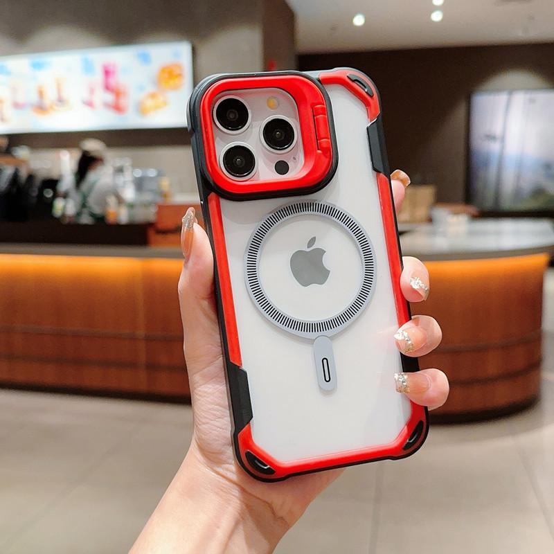 

iPhone 16/17 Pro Max Oracle Bone Shield Magnetic Stand Case 15 Pro Max червоний