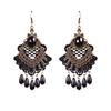Elegant European & American Antique Black Tassel Lace Stud Earrings