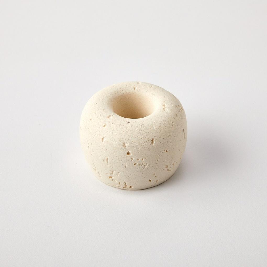 Kamiennobiały Okrągły Pojemnik na Szczoteczki do Zębów (1 jednostka)_BG0725001