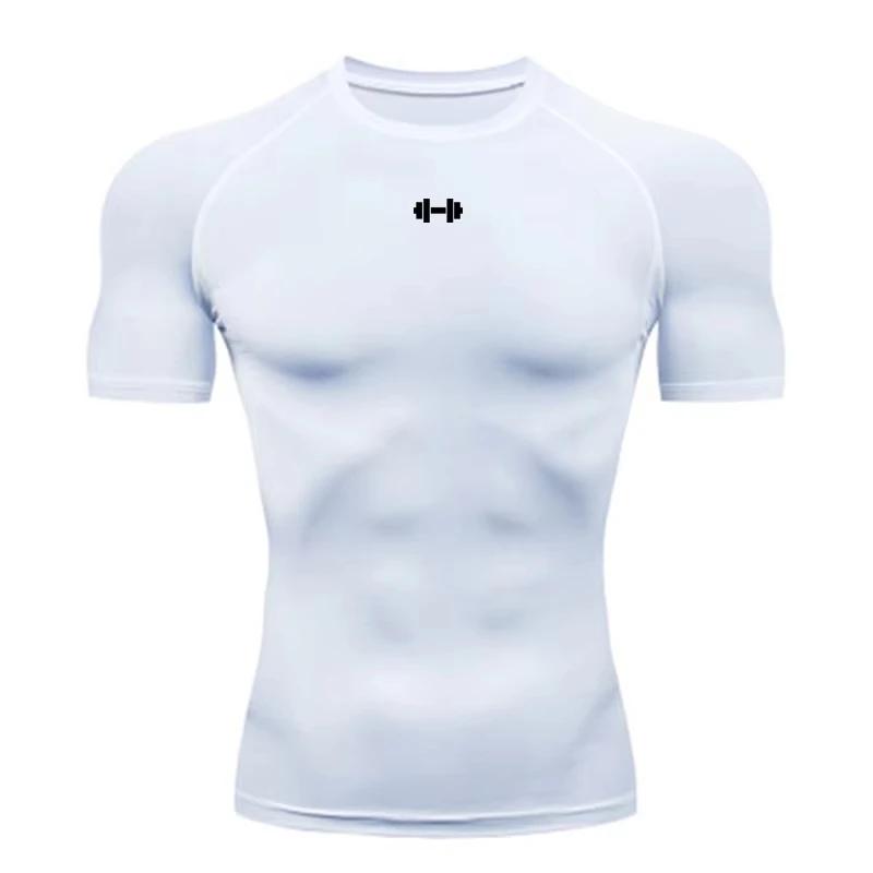 Maglietta a Compressione Elastica da Uomo Asciugatura Rapida Sportiva Atletica Palestra Allenamento Fitness Casual Elastica Traspirante Allenamento Elastica Resistente al Sudore