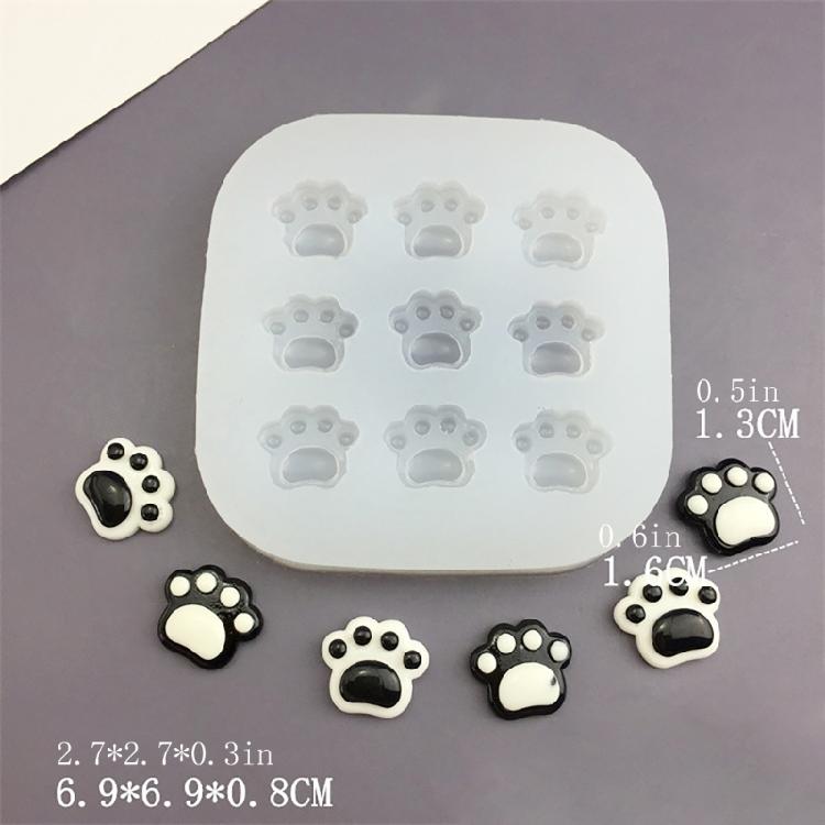 3Pcs Flexible Silicone Molds for Cats Paws/Bone Shape Dessert Chocolate and Candy Baking Moulds Kitchen Accessories