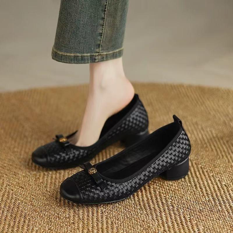 Single Shoe French Soft Sole 2025 Autumn New Shallow Chunky Heel Women's Shoes