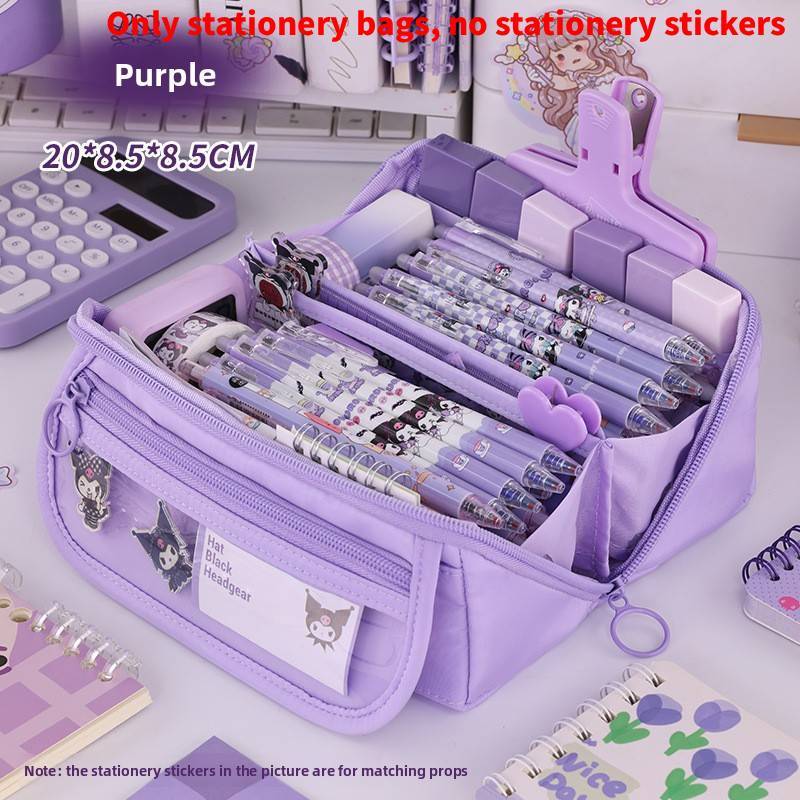 

Polyester 9layer Prism Transparent Pencil Case With Large Capacity For Middle School Students фиолетовый