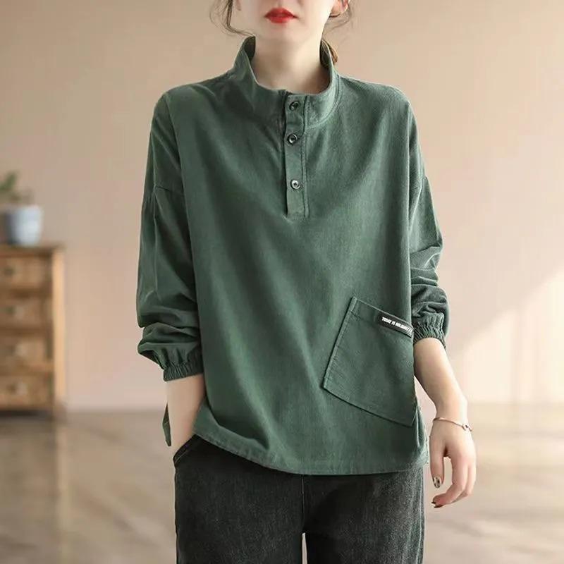 Sweatshirt for Women Oversize Slimming Loose Standing Collar Casual Pullover Long Sleeve Spring Sweatshirt Top