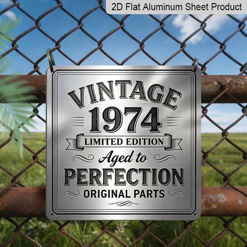 

2D Flat - 1pc, Vintage Square Metal Aluminum Decorative Sign, Limited Edition Industrial Style Design From 1974, Retro Outdoor Wall Decor, Suitable 20*20cm