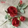 Rose Realistic Artificial Flowers Four Heads For Wedding Photo Props Home Decor