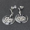 Fashion Jewelry Retro style Crystal from Austrian Black Ceramic earrings with Titanium steel hollow pattern Fit Women
