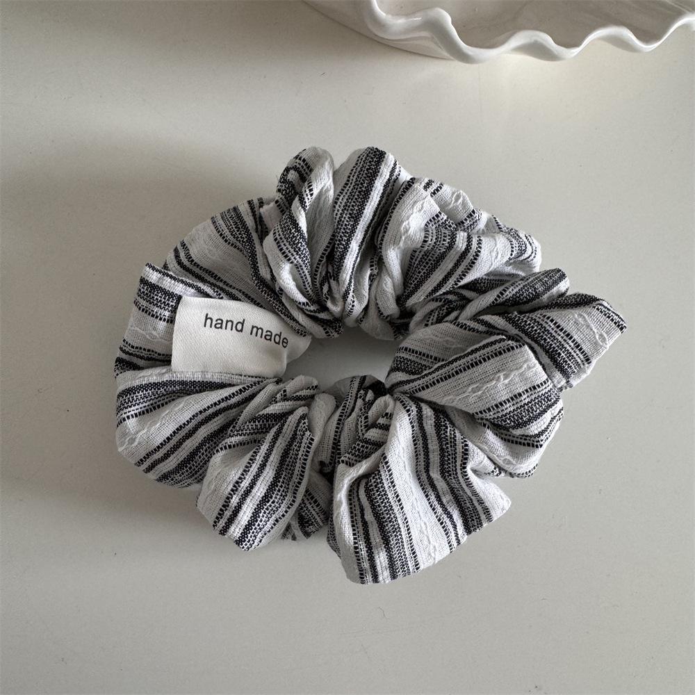Fresh Sea Salt Striped Large Intestine Hair Tie - Versatile School Style Accessory