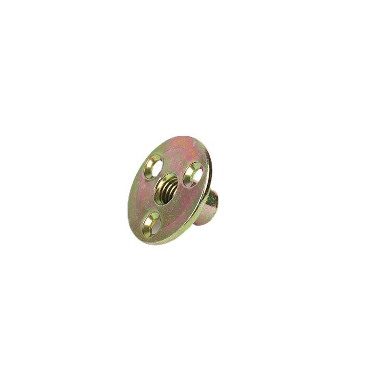 Triple-Hole Metric Iron Plate Nut (M6/M8/M10) Furniture Connector with Double-Ended Thread