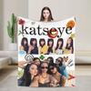 Katseye Kpop Knitted Blankets Fleece Sophia Lara Megan Ultra-Soft Throw Blankets for Car Sofa Couch Bedspread