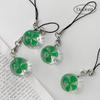Transparent Circular Lucky Four-leaf Clover Phone Strap AirPod Bag Keychain