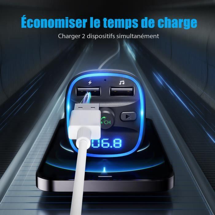 Transmetteur FM - LENCENT - Lecteur MP3 Bluetooth - Mains libres - Noir - Adaptateur Radio