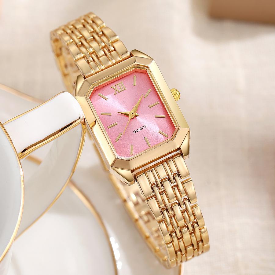 Light Luxury Steel Belt Women's Watch, Female Student Simple Square Quartz Watch